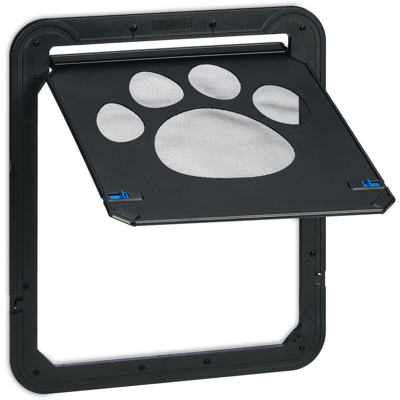 foto del prodotto relaxdays gattaiola per gatti e cani di grande taglia, porticina per zanzariera con magnete, hxl 42x37 cm, nero