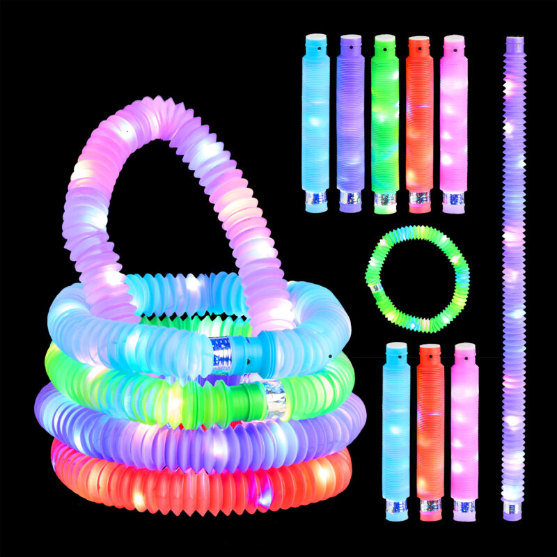 foto del prodotto relaxdays glow stick, set da 15 bastoni a led luminosi, 3 effetti di luce, bastoncini allungabili fino a 63 cm, colorati