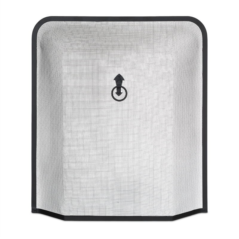 foto del prodotto relaxdays griglia parascintille, protezione per camino, stufa caminetto, h x l 61 x 54 cm, in ferro battuto, nero
