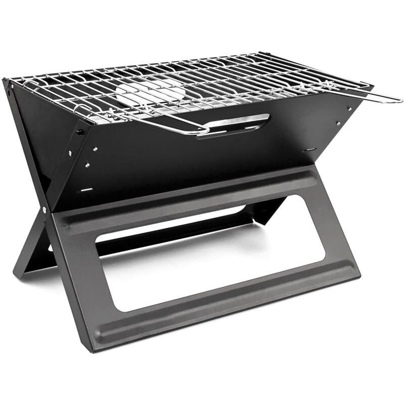 foto del prodotto relaxdays grill portatile, griglie di cottura e per carbonella, pieghevole, picnic e campeggio, 30,5x30x45,5 cm, nero