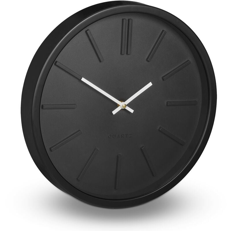 foto del prodotto relaxdays orologio da parete, decorazione, moderno, analogico, salotto, camera da letto, cucina, sala, 35 cm, nero