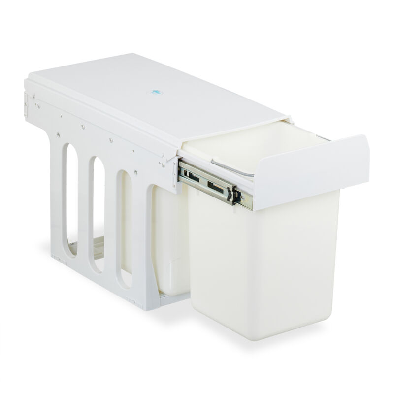 foto del prodotto relaxdays pattumiera estraibile sottolavello, cestino raccolta differenziata 2 scomparti da 8 l, 35,5x25x47 cm, bianco