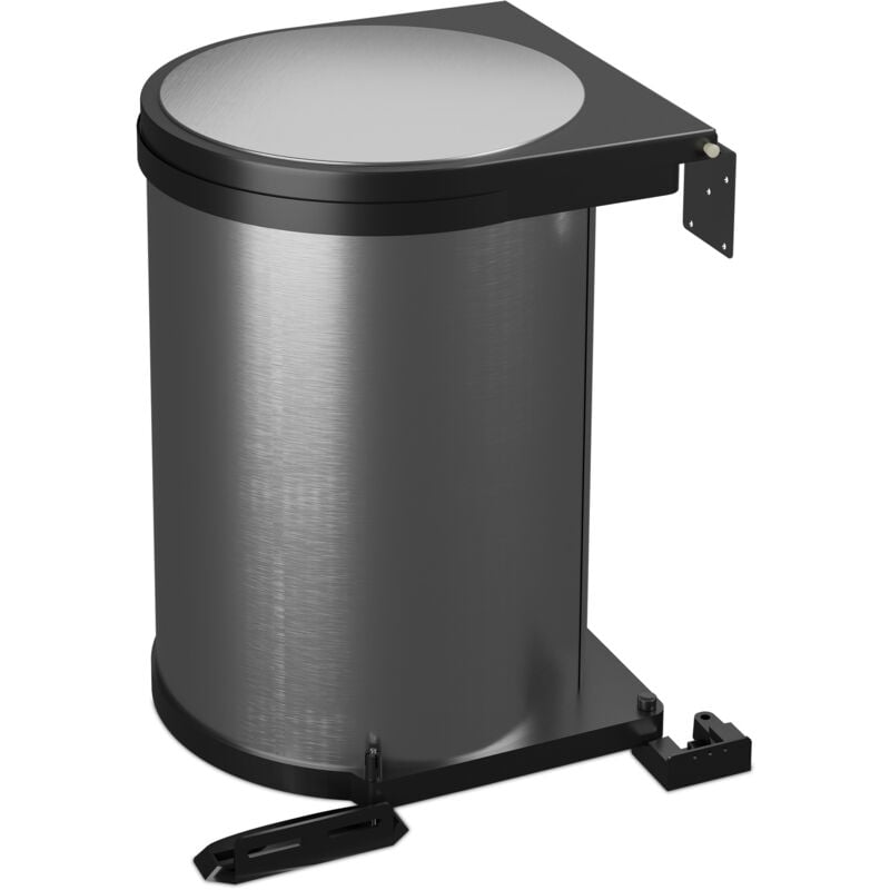 foto del prodotto relaxdays pattumiera sottolavello 12 l, bidone estraibile per spazzatura differenziata in cucina, 37x28x28,5 cm, acciaio