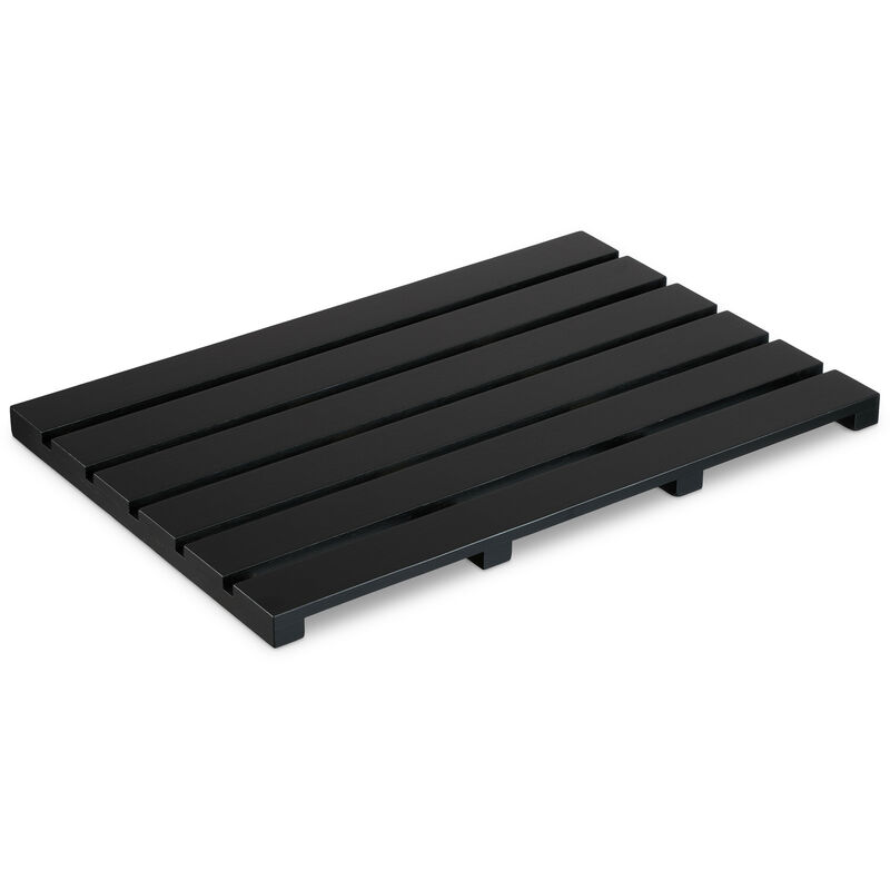 foto del prodotto relaxdays pedana doccia in bamb , 54 x 36 cm, tappetino antiscivolo per la vasca e la sauna, interno ed esterno, nero