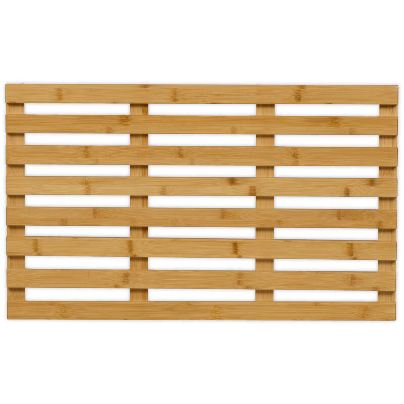foto del prodotto relaxdays pedana doccia in bamb , 66 x 40 cm, tappetino antiscivolo per la vasca e la sauna, interno e esterno, naturale