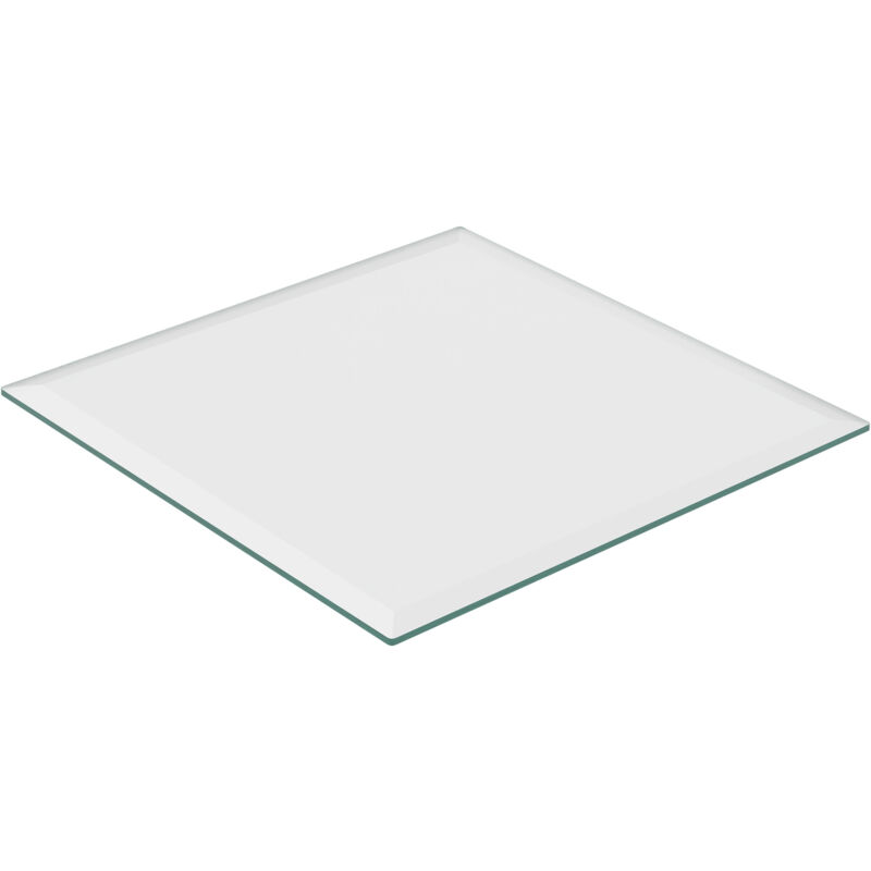 foto del prodotto relaxdays piano vetro temperato tavolo quadrato da 70x70 cm, 8 mm, esg, lastra per camino a legna, trasparente