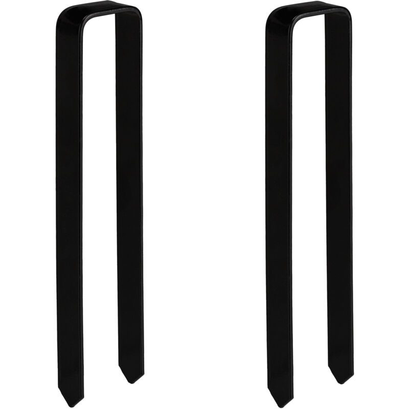 foto del prodotto relaxdays picchetti di ancoraggio, set da 2 archetti per piante rampicanti, design a u, acciaio, hlp 30x6x2,5 cm, nero