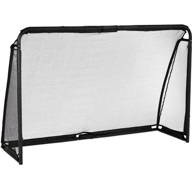 foto del prodotto relaxdays porta da calcio per il giardino, per adulti e bambini, in metallo, con rete, hlp 120 x 180 x 60 cm, nero