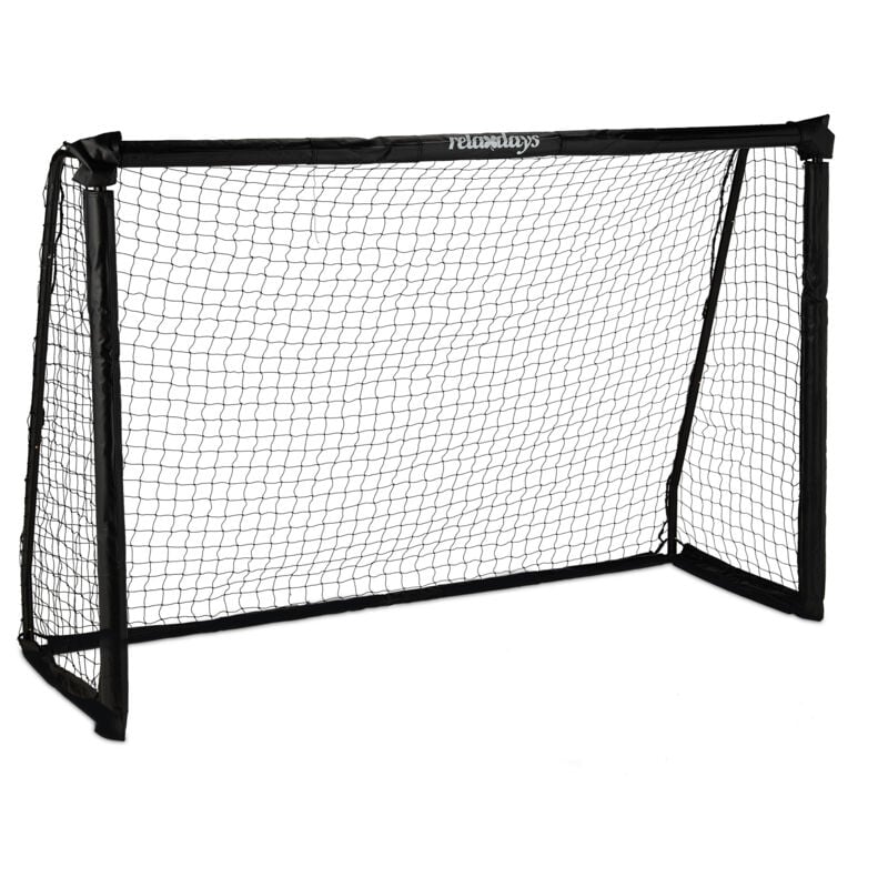 foto del prodotto relaxdays porta da calcio per il giardino, per adulti e bambini, in metallo, con rete, hlp 120 x 180 x 60 cm, nero
