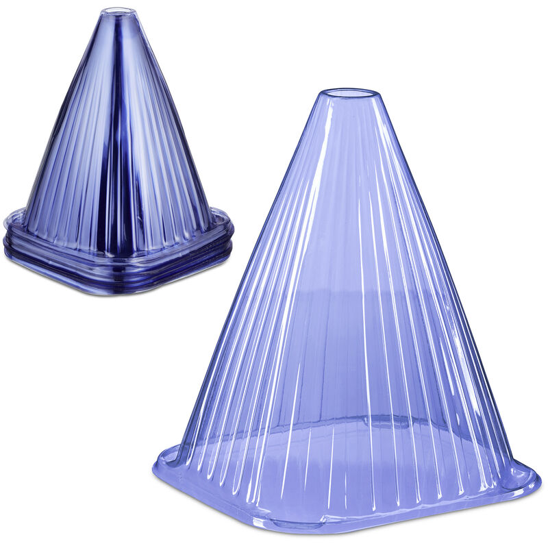 foto del prodotto relaxdays protezioni per piante, set da 32 coni protettivi antilumaca, anti gelo, piantine, hlp 22x19x19 cm, pvc, viola