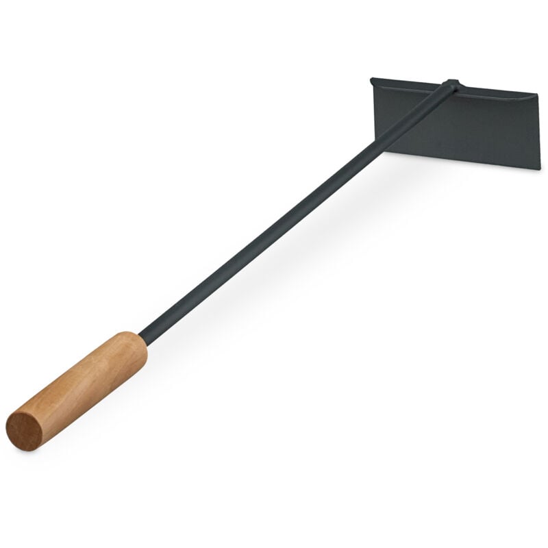foto del prodotto relaxdays raschietto per cenere da camino, attrezzo caminetto in ferro e manico in legno, l 53 cm, attizzatotio carbone
