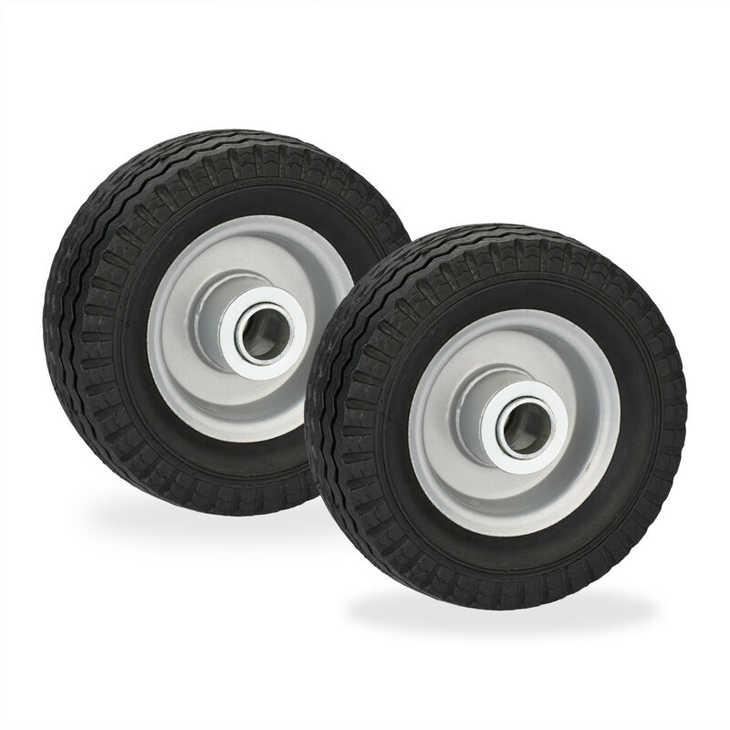 foto del prodotto relaxdays ruota per monopattino elettrico, set da 2 gomme per e scooter, 6x2, antiforatura, regge 50 kg, nero grigio