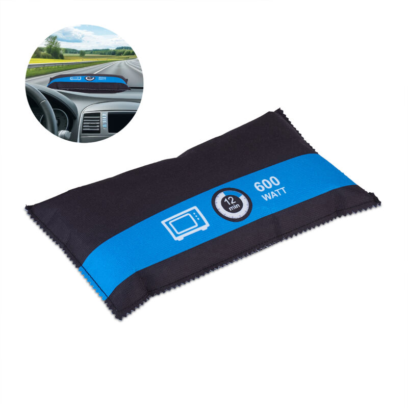foto del prodotto relaxdays sacchetto deumidificatore per auto, 1000g, bustina assorbi umidit , riutilizzabile, antiappannamento, nero blu