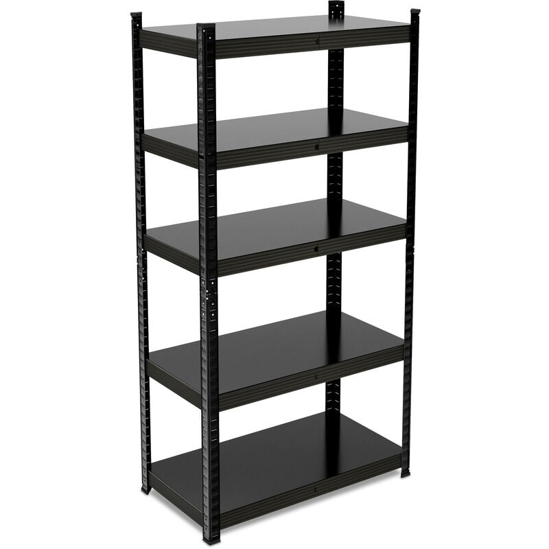 foto del prodotto relaxdays scaffale in acciaio, hlp 150 x 75 x 30 cm, con 5 ripiani ad alta portata 875 kg, per garage e cantina, nero