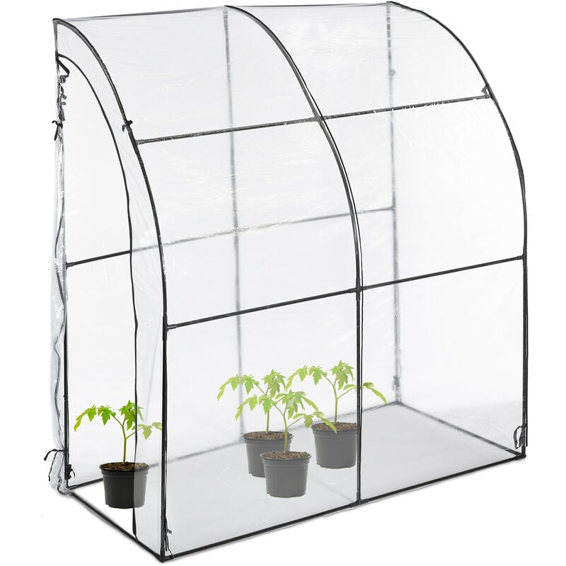 foto del prodotto relaxdays serra per orto, telo in pvc, hxlxp 215 x 200 x 100 cm, percorribile, coltivazioni piante, trasparente nero