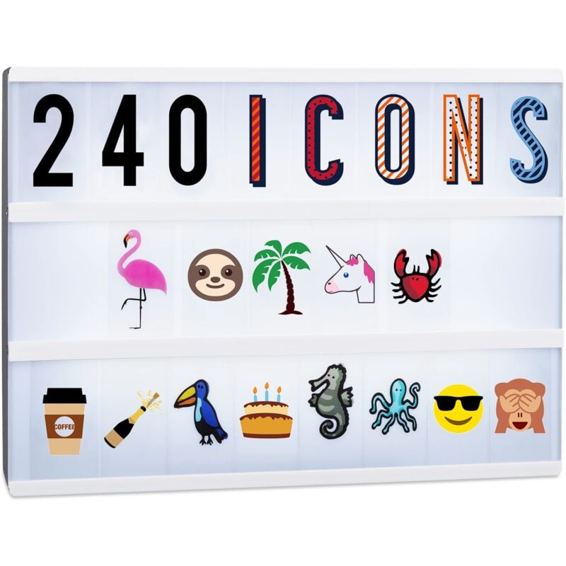 foto del prodotto relaxdays set espansione da 240 caratteri simboli, carte con lettere numeri, tasselli con icone e disegni, colorati