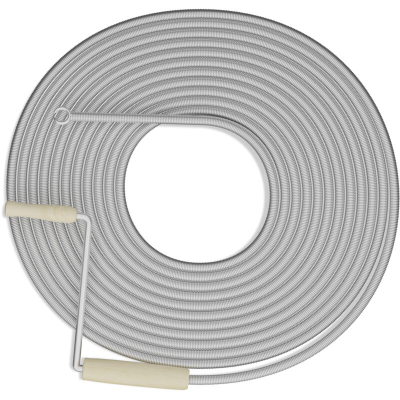 foto del prodotto relaxdays sonda sturatubi, 10 m, spirale sturalavandini meccanica, sondino per wc, doccia, vasca, in acciaio, argento