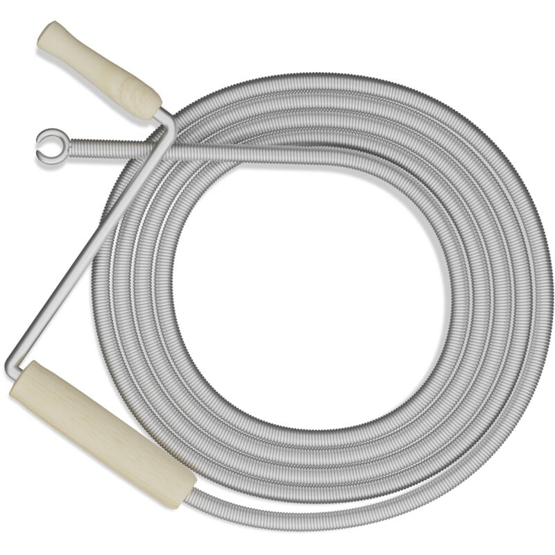 immagine 0 del prodotto relaxdays sonda sturatubi, 3 m, spirale sturalavandini meccanica, sondino per wc, doccia, vasca, in acciaio, argento