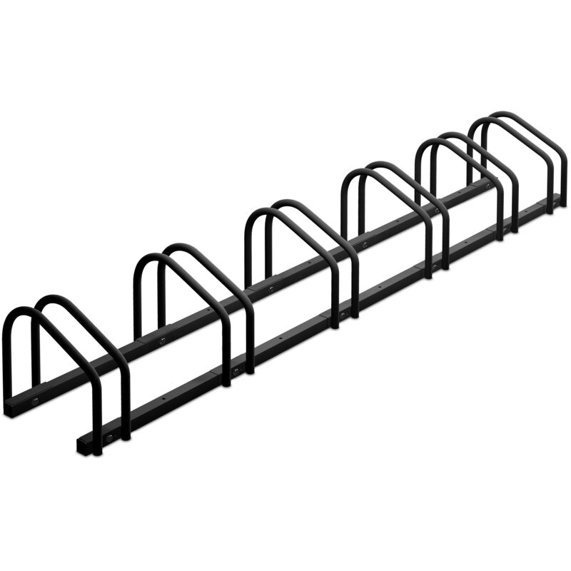 foto del prodotto relaxdays, supporto per 6 biciclette, rastrelliera bici in acciaio, portabici larghezza pneumatici 60 mm, antracite