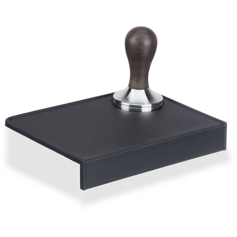 foto del prodotto relaxdays tappetino silicone pressino caff , macchina espresso pressafiltro bar, tappeto antiscivolo 20,5x14,5 cm, nero