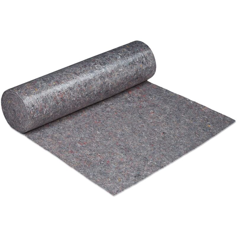 foto del prodotto relaxdays telo da imbianchino, telone copri pavimento, 1x50 m 50m , antiscivolo, assorbente, 270g m , trasloco, grigio
