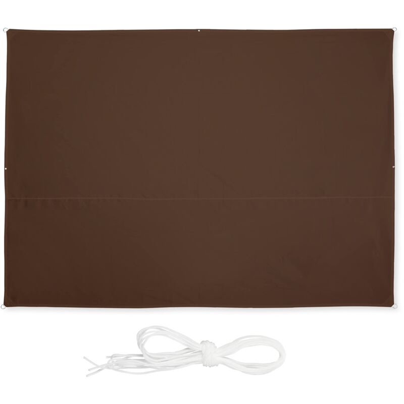 foto del prodotto relaxdays tenda da sole per esterni rettangolare, idrorepellente, anti uv, terrazza e giardino, 2,5 x 3,5 m, marrone