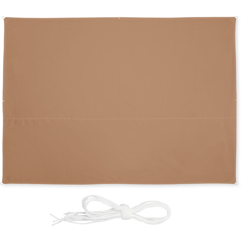 foto del prodotto relaxdays tenda da sole per esterni rettangolare, idrorepellente, anti uv, terrazza giardino, 2,5 x 3,5 m, color caff 