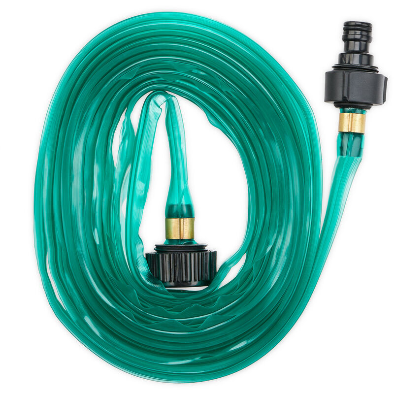 foto del prodotto relaxdays tubo per irrigazione a goccia, 5 m, per innaffiare orto e prato, piatto, tubicino forato gioccolatoio, verde