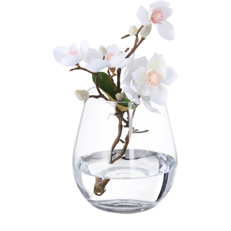 foto del prodotto relaxdays vaso in vetro decorativo, vasetto per fiori freschi interno, centrotavola hxd 16x14 cm, decorazione da tavolo