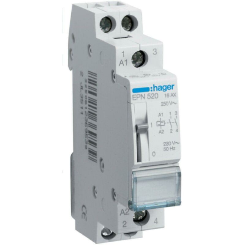 foto del prodotto rele interruttore meccanico passo passo 16a 230v 2na 1m epn520 hager