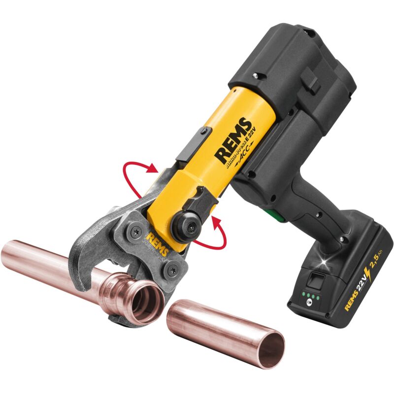 foto del prodotto rems pressatrice radiale a batteria akku press e 22v acc basic pack l boxx 576017 r220
