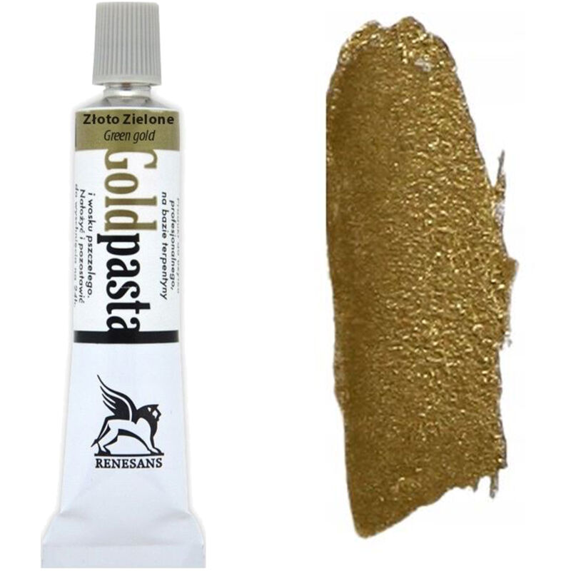 foto del prodotto renesans pasta per doratura oropasta per ritocchi metallici 20ml 3 oro verde