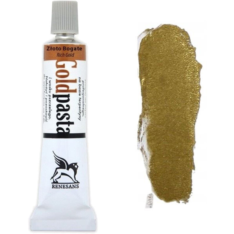 foto del prodotto renesans pasta per doratura oropasta per ritocco metallico 20ml 4 rich gold