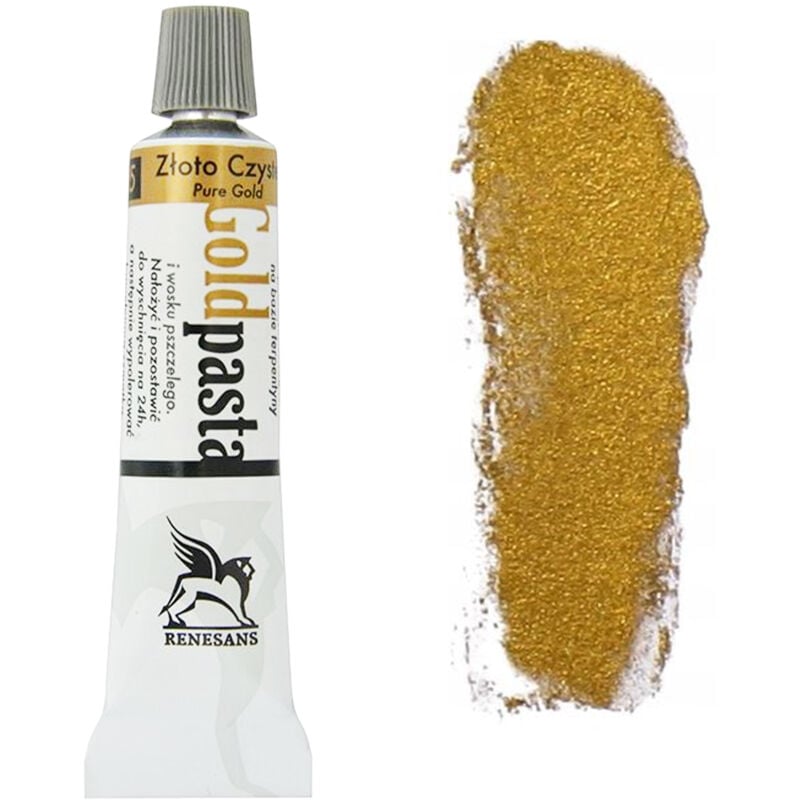 foto del prodotto renesans pasta per doraturapasta per ritocchi metallici 20ml 5 oro puro