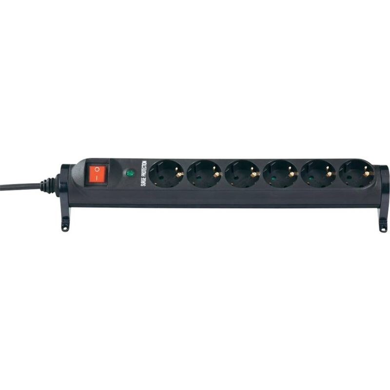 foto del prodotto renkforce 615f cmb s multipresa con protezione da sovratensioni 6 scomparti nero schuko 1 pz.