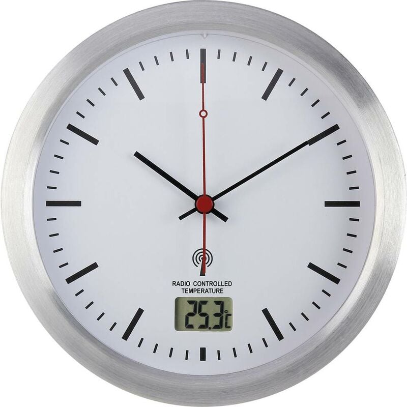 foto del prodotto renkforce e1003r radiocontrollato orologio da parete 17 cm x 6 cm argento adatto per bagno e ambienti umidi