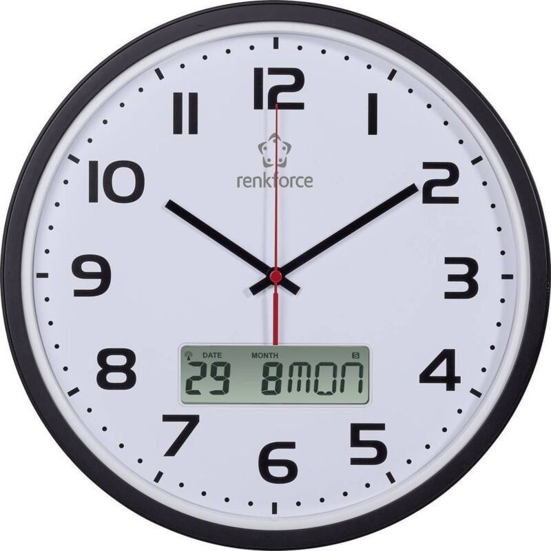 foto del prodotto renkforce hd wrcl135 radiocontrollato orologio da parete 32 cm x 4.5 cm nero