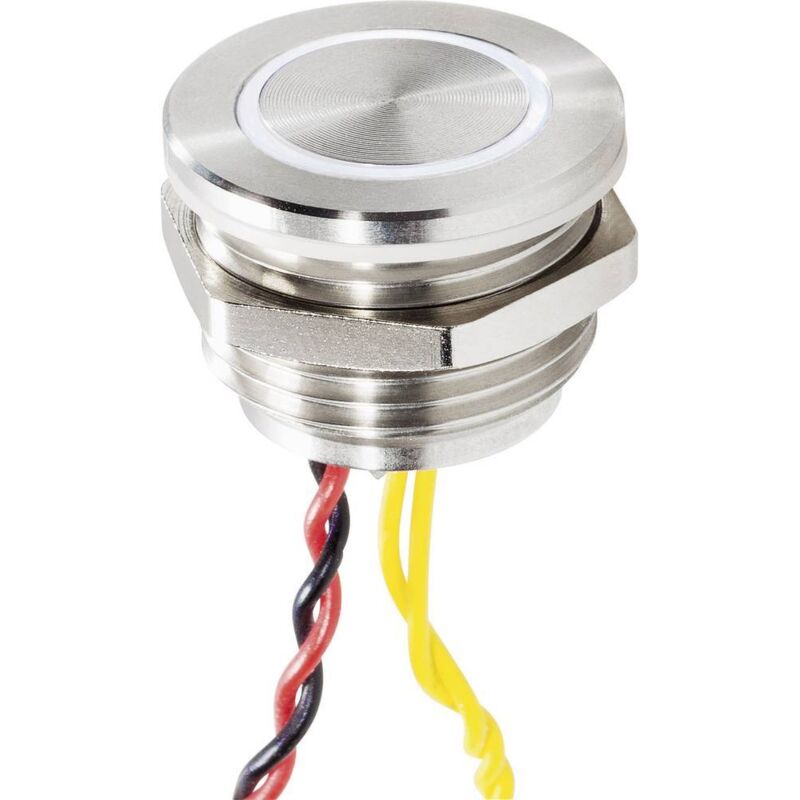 foto del prodotto renkforce rf 4707816 tasto per campanello con piezo 1 parte acciaio inox, bianco 24 v 0,3 a