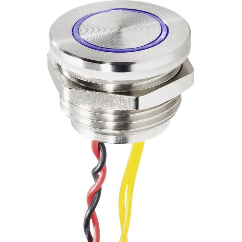 foto del prodotto renkforce rf 4707818 tasto per campanello con piezo 1 parte acciaio inox, blu 24 v 0,3 a