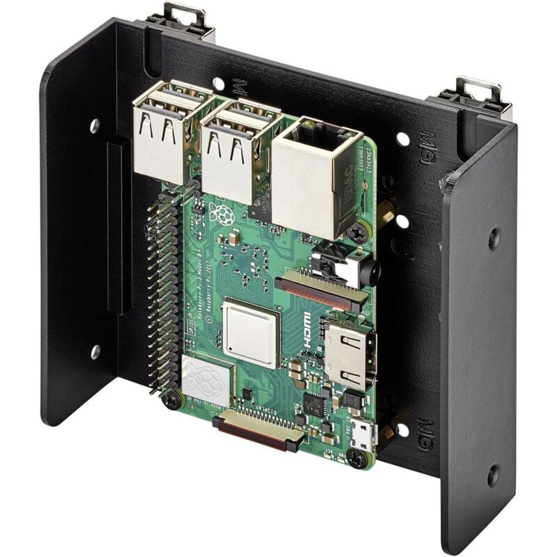 foto del prodotto renkforce supporto per guida din adatto per kit di sviluppo raspberry pi , arduino, banana pi per montaggio su guida