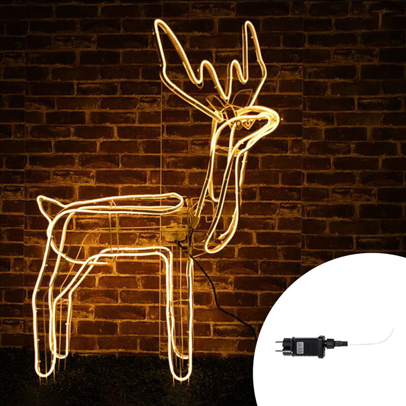 foto del prodotto renna natalizia luminosa led da giardino con testa mobile 105x56x120cm wisdom