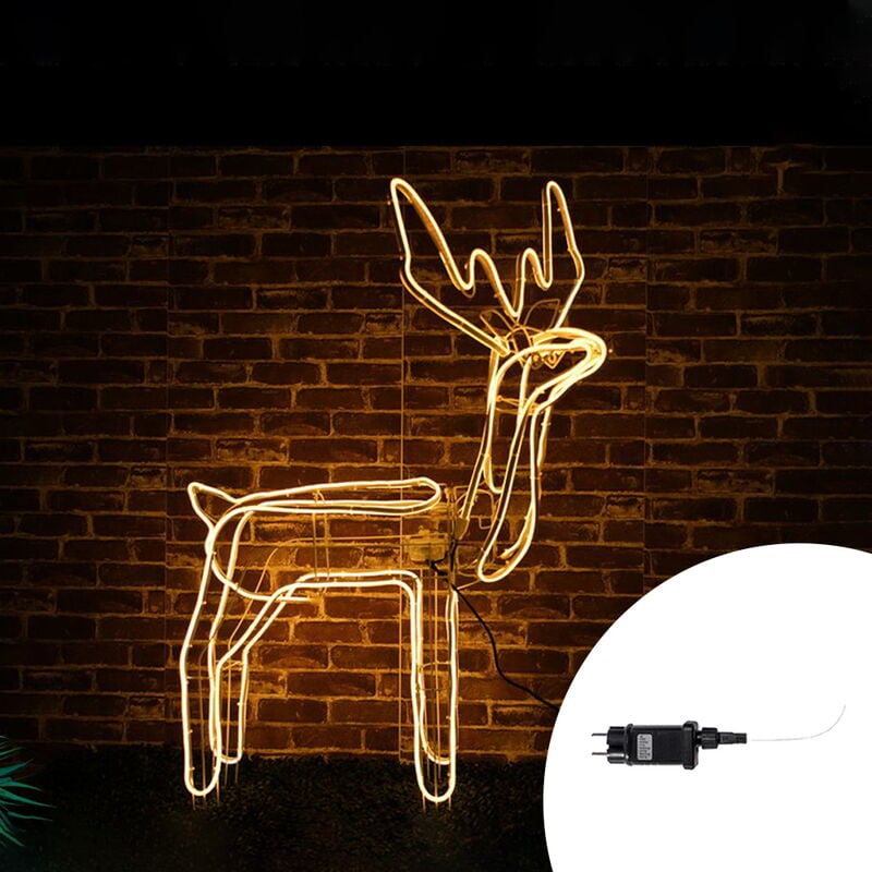 foto del prodotto renna natalizia luminosa led da giardino con testa mobile 60x27x60cm wisdom
