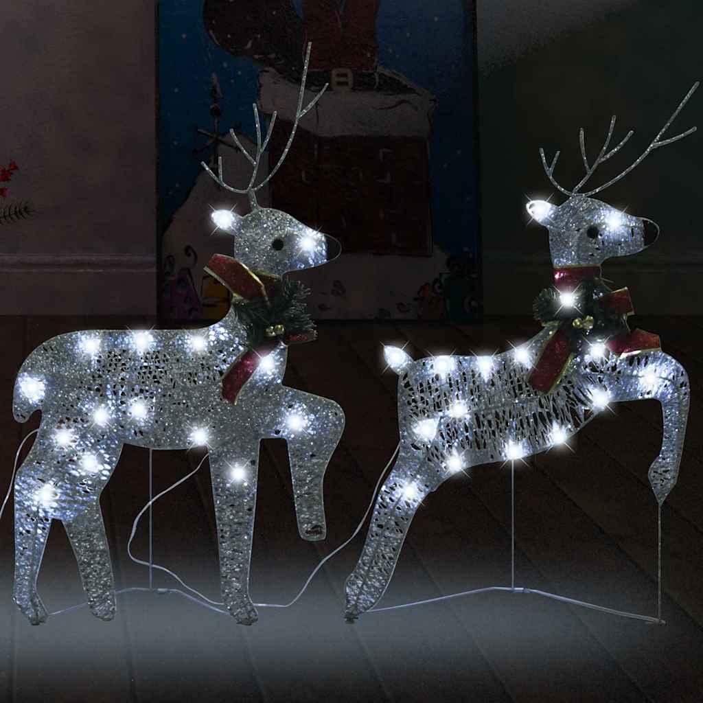 foto del prodotto renne di natale 2 pz argento 40 led