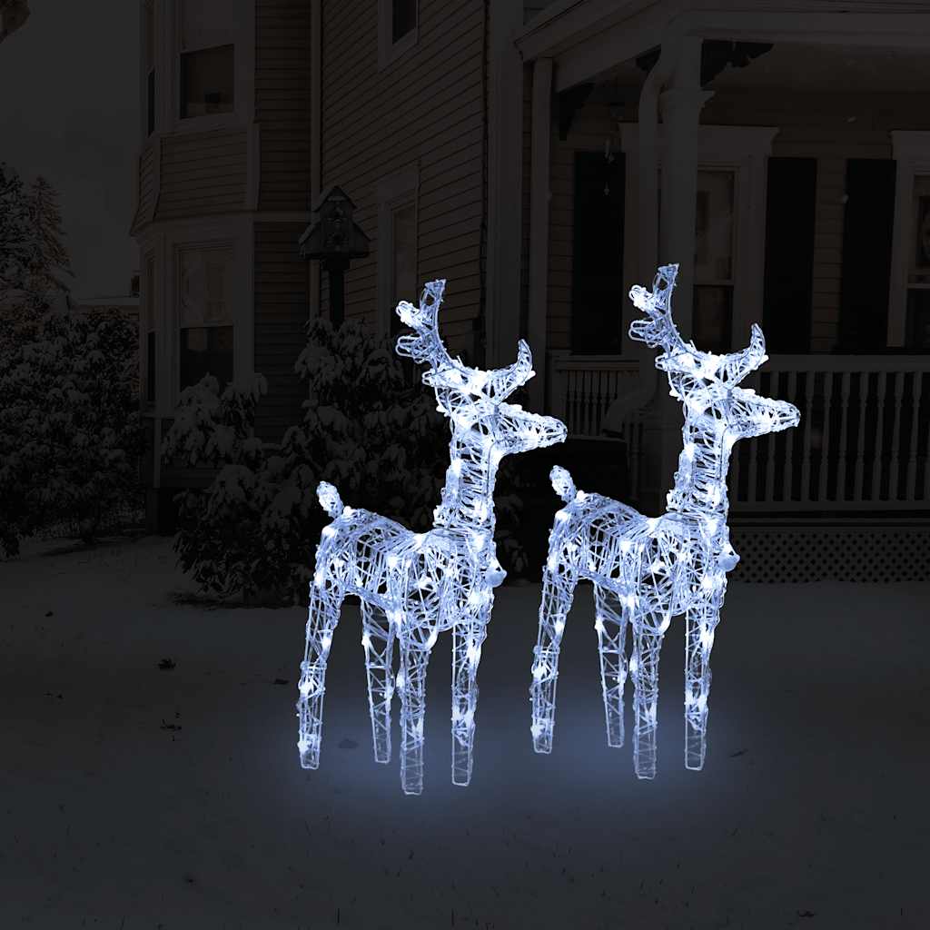 foto del prodotto renne di natale 2 pz bianco freddo 80 led in acrilico cod mxl 42201