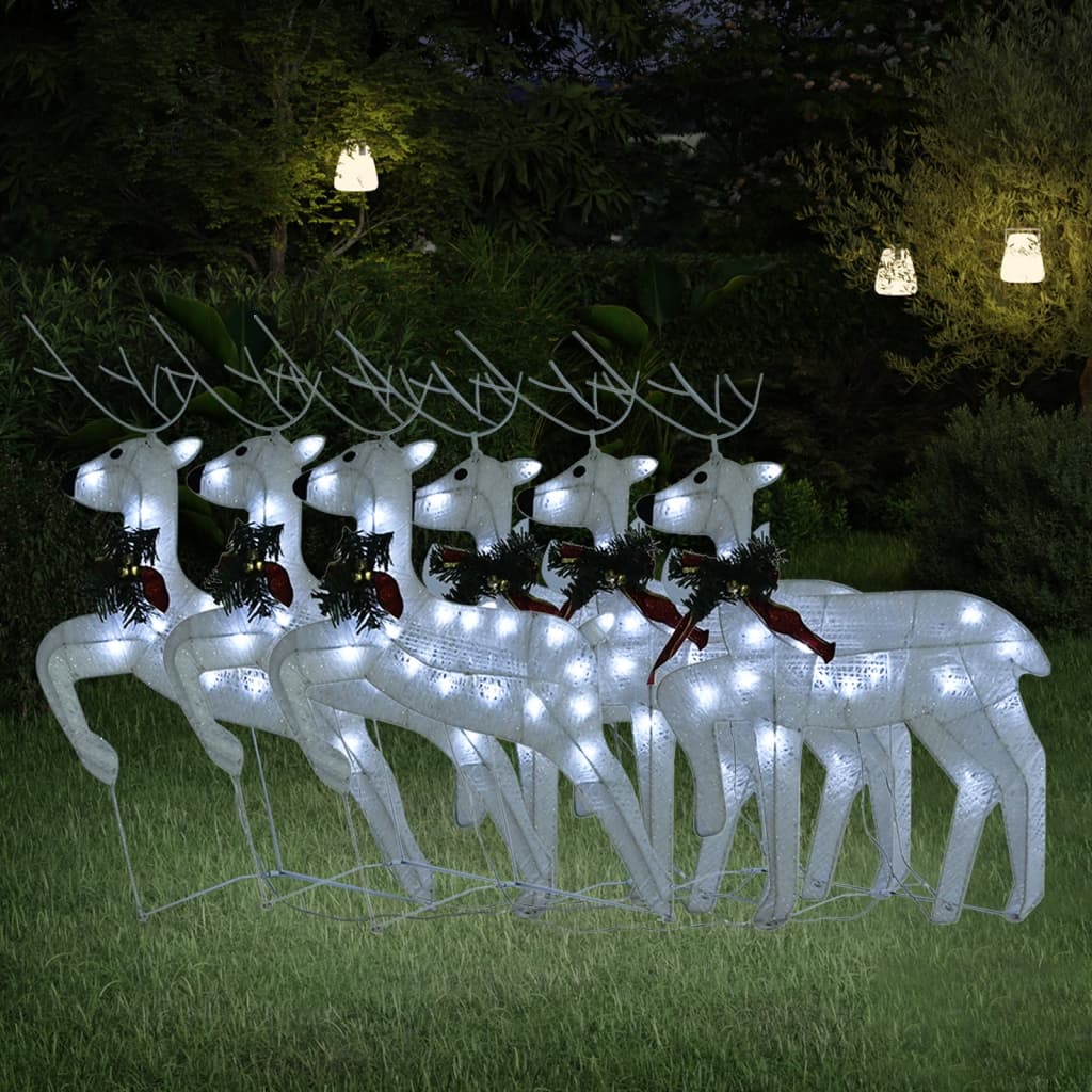 foto del prodotto renne di natale 6 pz bianche 120 led