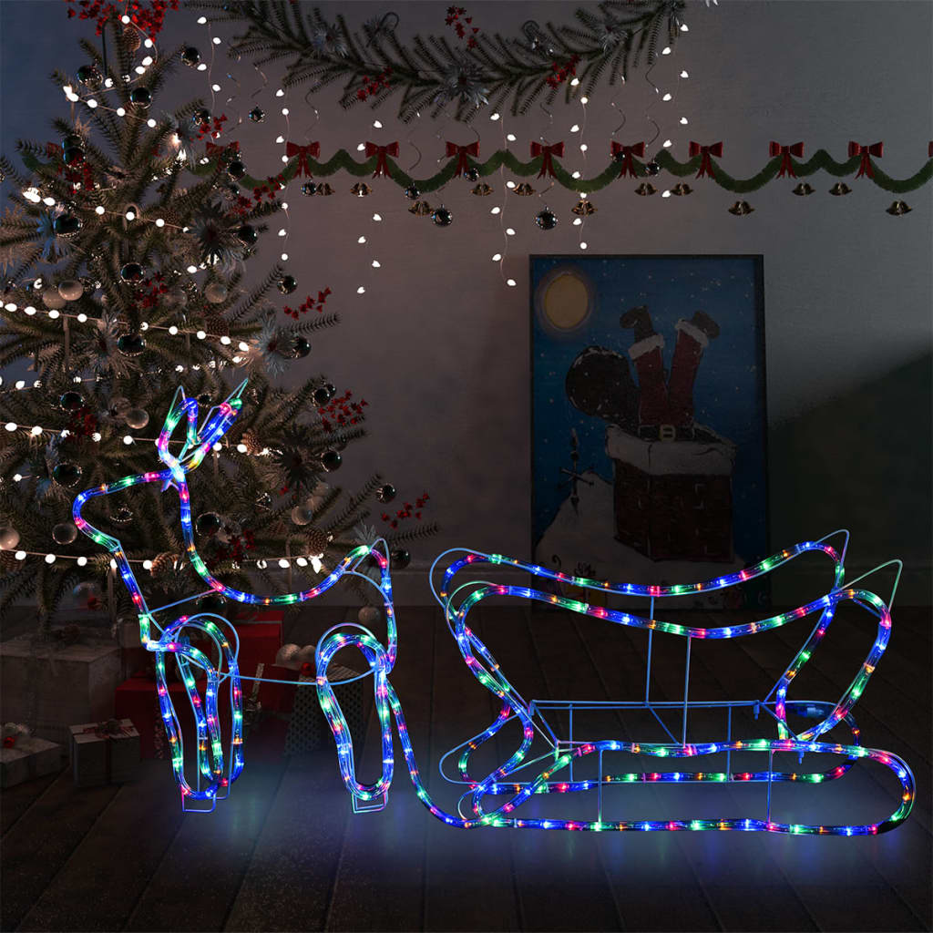 foto del prodotto renne e slitta decorazione natalizia per esterni 252 led cod mxl 37817