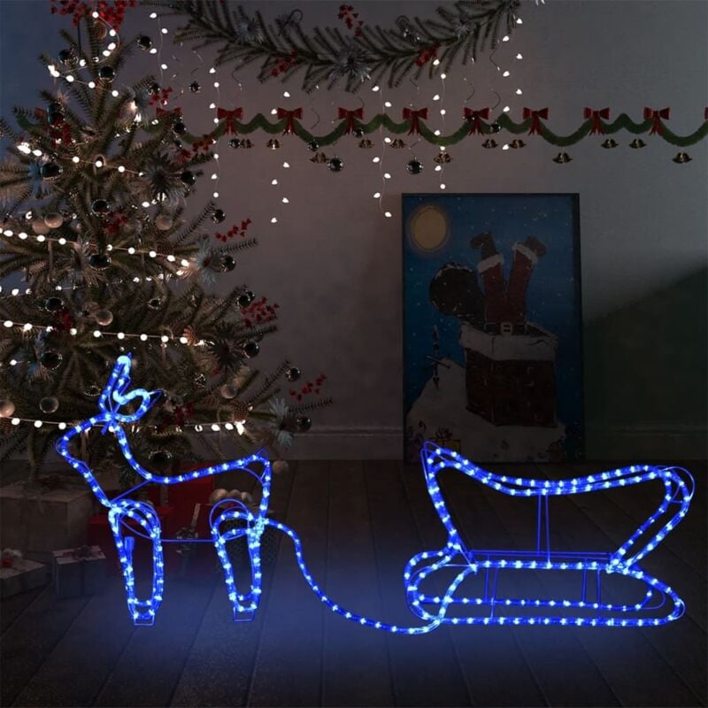 foto del prodotto renne e slitta decorazione natalizia per esterni 252 led vidaxl