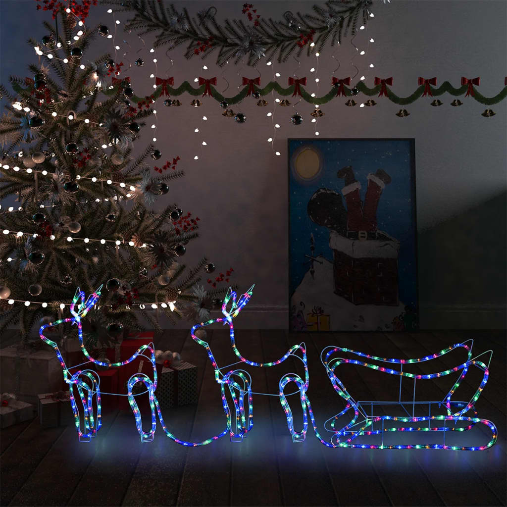 foto del prodotto renne e slitta decorazione natalizia per esterni 576 led