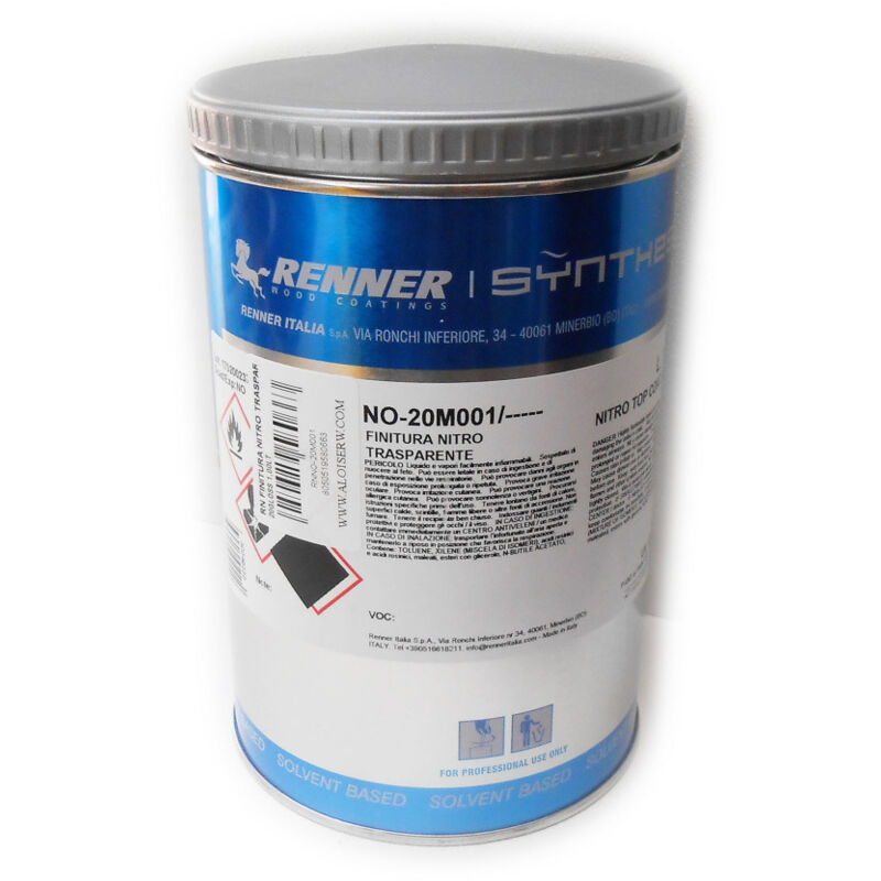 foto del prodotto renner no 20m001 1lt finitura nitro trasparente opaca 20 gloss