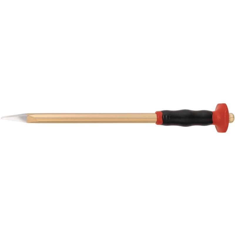foto del prodotto rennsteig burin pointu d lectricien, longueur totale 250 mm, tige 10 mm, avec protection des mains 2k